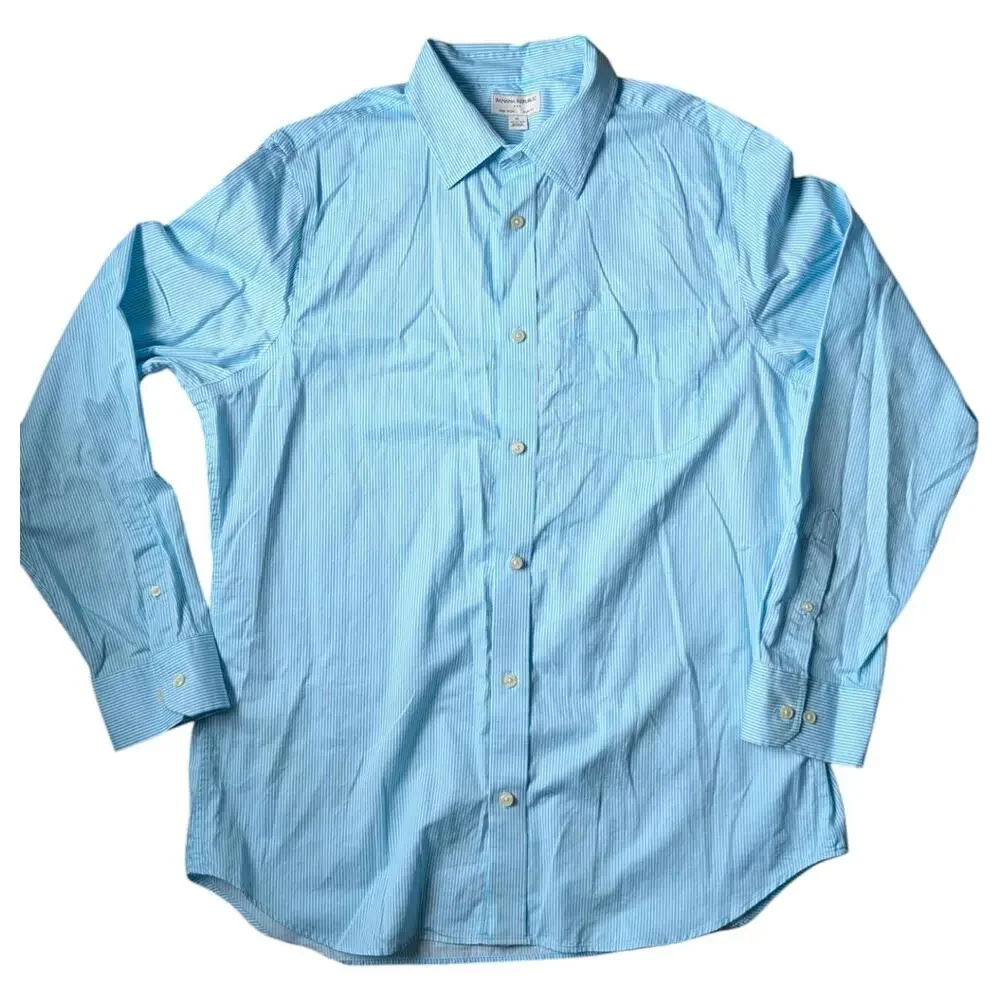 Banana Republic Shirt Mens XL Blue Stripe Slim Fit Non Iron‎ Dress Button Down